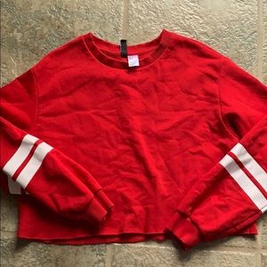 Cropped red crewneck